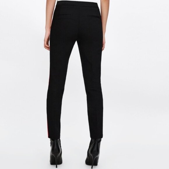 Zara Basic NAVY BLUE Trousers White/Red Stripe Womens Size Small - Picture 4 of 9